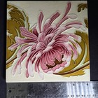 Antique Art Nouveau Chrysanthemum Gilliot   Cie Tile Of Belgium 