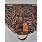 Vintage 4 Person Wicker Picnic Basket Set New Old Stock Plaid Willow Hamper