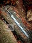 Hand Forged Viking Sword High Carbon Steel Medieval Battle Ready With Scabbard
