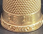 14k Yellow Gold Thimble Size 8 Monogram C167