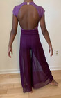 Dance Costume Contemporary Plum purple Leotard And Mesh Pants Child L 10 12