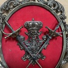 Large Vintage Italian Decorative Coat Of Arms 1960-70 s Bronze Swords