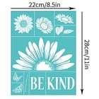  2pcs Self-adhesive Silk Screen Stencils 8 6x11 Inch Butterfly Sunflower