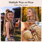 2 Pcs Hippie Hair Extension Dreadlocks Hairclip Feather Beads Pendant Red  Blue