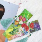 Pigpigboss 2 Pieces Lily Flower Diamond Painting Kit  Leather Bookmark    