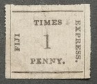 Fiji Rare 1870 1d Black rose  Ribbed Paper  sg5  - Mint  No Gum -   1100