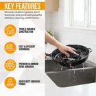 6 Pack Heavy Duty Scouring Pads 6x4 Inch Reusable Cleaning Scrub Pads Black