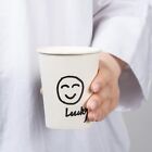 8oz Disposable Paper Coffee Cups With White Lids Hot cold Beverage Drinking Cup