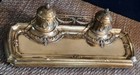 Lelievre Double-sided 19th Century French Gilded Bronze Double Inkwell On Stand