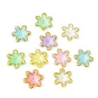100 Pcs Colorful Acrylic Flower Bead Caps Plastic Floral End Beads Caps For Diy