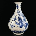 Antique Chinese Ming Dynasty Blue And White  yuhuchun  Vase