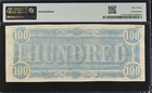 1864  100 Ct-65 Confederate States Of America Pmg 53 Au Havana Counterfeit Se