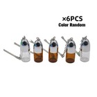 6pcs 36mm Mini Glass Travel Dispenser Bottles - Small Spoon Included Storage Set
