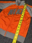 Nike Boys Size 6 Orange Gray Full Zip Track Jacket Big Logo Colorblock Retro