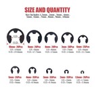 300-pcs Alloy Steel -clip Circlip External Retaining Ring Assortment Set - 1    