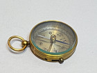 Wwi French Army Military Officer s Brass Glass Compass Fob Pendant