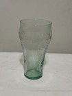 Coca Cola Coke Green Embossed Textured Glass Tumbler 6  Tall Collectible
