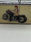 Vintage 2004 Sexy Pinup Girl On Motorcycle Chrome Zippo Lighter New