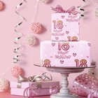  18th Girls Wrapping Paper Birthday  Hearts And Pink Number 18 Balloons Age 18