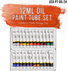 Professional 24 Color Set Of Art Oil Paint In 12ml Tubes - Rich