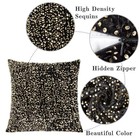  Black And Gold Sequin Velvet Pillow Covers 20  X 20   pack Of 1  Gold To Black