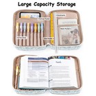 Large Quilted Bible Cover Case With Pockets  Handle For Bible Study