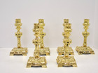 Set Of 6 Lightly Used Brass Church Altar Candlesticks  Polished Brass    804   