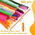 300 Pcs Pipe Cleaners  Multi-color Chenille Stems  Pipe Cleaners Craft  20 Assor
