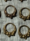 24 Tiny Art Nouveau Hoop New England Raw Brass  Stampings