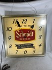 Vintage 1960s Schmidt Beer    time To Buy    Lighted Clock Bar Tavern Light
