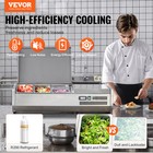 Vevor Countertop Refrigerated Salad Pizza Prep Station 130 W Stainless Guard Etl