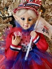 Cynthia Rowley 4th Of July Patriotic American Elf Fairy Doll 16in Shelf Sitter