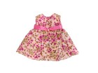 Doll Clothes Fits 18    American Girl  Pink Floral Bow Dress W straw Easter Hat 