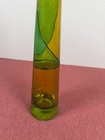 Vintage Blown Stained Glass Bottle With Cork  Art Decorative 12 25 Inch Tall