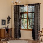Gothic Boho Lace Curtains  59x63 Inch Sheer 59 w X 96 l  pack Of 2  Black