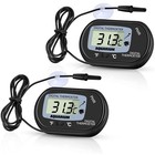 Compact Digital Water Thermometer For Fish Tanks - 2 Pack With Lcd Readout