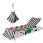 Beach Lounge Chair Towel Cover soft Microfiber Chaise Green And Pink Stripe
