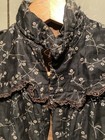 Victorian Edwardian Waist Coat Blazer Jacket Black Beige Cotton W lace 1890s