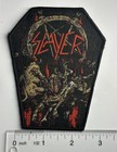 Slayer Hell Awaits Coffin Black Border Woven Patch