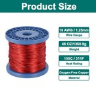 16 Awg Magnet Wire  16 Gauge 48 Oz Enameled Copper Wire  155c 311f   Red blue