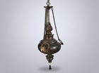 Vintage Brass Hanging Library Lamp Counterweight Pulley 2-light
