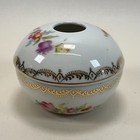 Vintage Porcelain Germany Hair Receiver Florals With Gold Trim