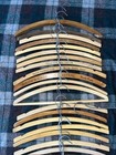 Lot Of 30 Vintage Mid Century Hangers Thin Curved Stenciled