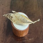 Vintage Signed Lg Lind Gal Gold Tone Leaf Brooch