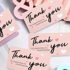 50pcs  Thank You Cards Small Business Packaging Insert Cards Handmade With Love 