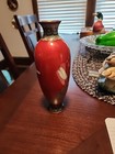 Antique Cloisonne Vase From Meiji Or Earlier Taisho Period Has Two Fine Cracks
