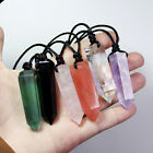 Natural Quartz Crystal Point Obelisk Wand Reiki Pendant Necklace Chakra Healing