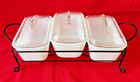 Vintage 3 Pc Glasbake Silhouette Loaf Pan Casserole Buffet Server Set W rack Box