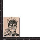 Mounted Rubber Stamp  Art Lady  Head face woman media numbers fun lines eyes sm