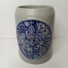 Vintage Gerzit German Beer Stein Cobalt Blue Stoneware Mug Cup Pottery